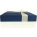 Gift Box with Ribbon, 11 inches, a Nested Set of 3 (Blue/White)