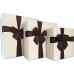 Gift Box with Ribbon, 11 inches, a Nested Set of 3 (White)