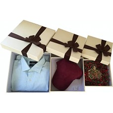 Gift Box with Ribbon, 11 inches, a Nested Set of 3 (White)
