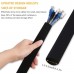 98" Cable Sleeves Adjustable Cable Wraps Reusable Cord Management System DIY Cuttable Cable Tidy Strong Fixation Wire Hider Sleeve for Office Desk TV PC Home Theater Entertainment Center Black 
