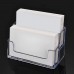 2 Pack Clear Business Card Holder 2 Tiers Plastic Card Stand Organizer Card Holder Display for Home Office, 120 Cards Capacity 