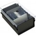 Index Business Card Size File Holder Organizer Metal Base Heavy Duty (AZ Index Cards and Divider Included) (Black Color with Clear Crystal Plastic Lid Cover) 