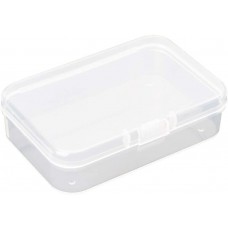 Clear Polypropylene Rectangle Mini Storage Containers Box with Hinged Lid,3.54 by 2.46 Inches Storage Containers for Business Card,Accessories,Crafts,Screws,Drills,Battery,Pack of 4 