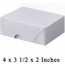White Business Card Folding Boxes-25 Per Pack- (4 3/4 x 3 1/2 x 2) 