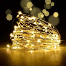  LED fairy String Lights with Remote Control - 2 Set 100 LED 33ft/10m Micro Silver Wire Indoor Battery Operated Firefly String Lights for Garden Home Party Wedding Festival Decorations(Warm White) 