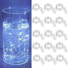 Micro Starry String Lights, 15 Pack 30 LED Battery Operated String Lights(Included), Waterproof Fairy Wire Lights for DIY Party Garden Wedding Table Indoor&Outdoor Decorations (Cold White) 