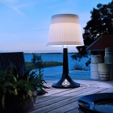 LED Solar Table Lamp Outdoor Indoor Desk Lamp White Night Lights Garden Patio Solar Table Lights, Auto ON/Off, 2 Lighting Modes（Black）