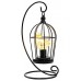 Birdcage Bulb Decorative Lamp Battery Operated 12" Tall Cordless Accent Light with Warm White Fairy Lights Bird Bulb for Living Room Bedroom Kitchen Wedding Xmas(Black) 