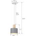 Modern Pendant Light Fixture, Metal Ceiling Hanging Lamp, Pendant Lighting for Kitchen Dining Room Living Room Bedroom - Grey