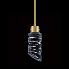 1-Light Modern Crystal LED Pendant Light, Gold Brushed Brass Single Cylinder Ceiling Hanging Glass Pendant Lighting Fixture for Kitchen Island Dining Room Bedroom 