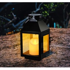Outdoor Hanging Solar Lights Lantern Waterproof LED Lantern Flickering Flame Candle for Patio Courtyard Garden Decorative Warm Yellow Light 