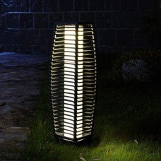 Grand Patio Outdoor Floor Lamp, Solar Powered Wicker Light, Weather–Resistant Rattan Floor Lamp for Patio, Deck and Garden 