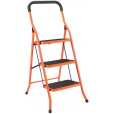 3 Step Ladder Foding Step Stool Portable Lightweight Space Saving Ladders with Sturdy Steel and Anti-Slip Wide Pedal Multi-Use for Household, Office, Market 