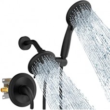 Shower System with Handheld Showerhead & Rain Shower Combo Set-Matte Black