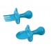Mini Spoon and Fork Training Utensil Set (Blue)