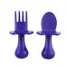 Mini Spoon and Fork Training Utensil Set (Purple)