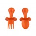 Mini Spoon and Fork Training Utensil Set  (Orange)