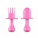 Mini Spoon and Fork Training Utensil Set  (Pink)