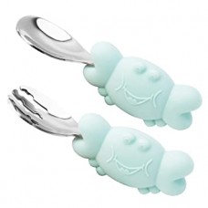 Toddler Spoon and Fork Set (Cyan)