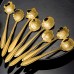 Stainless Steel Tableware Creative Flower Spoon Set of 8,Gold