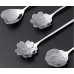 Stainless Steel Tableware Creative Flower Spoon Set of 8,Silver