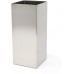 Modern Square Vase Planter 3.5" x 3.5" x 8", Brushed Stainless Steel  Silver