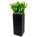 Modern Square Vase Planter 3.5" x 3.5" x 8", Black With Drainage