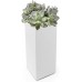 Modern Square Vase Planter 3.5" x 3.5" x 8", White With Drainage