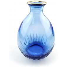Rounded Small Blue Glass Vase(Light Blue）