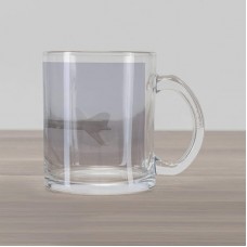 Printed Clear Glass Coffee Cup 