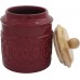 3-Piece Filigree Canister Set - Set of 3, Red with Wood Lid