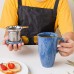 18 OZ Tea Mug with Infuser, Tea Steeper (Reactive Blue)