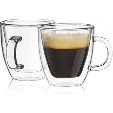 Double Wall Insulated Glasses Espresso Mugs (Set of 2) - 5.4-Ounces